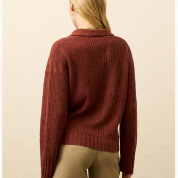 Faherty NWT Miramar Linen Relaxed Polo - Smoked Paprika Size Small - Picture 2 of 3